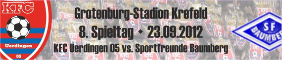 Banner des 8. Spieltag gegen die Sportfreunde Baumberg