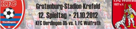 Banner des 12. Spieltags gegen den 1. FC Wülfrath