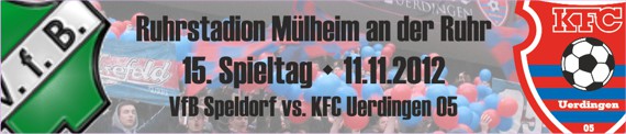 Banner des 15. Spieltags beim VfB Speldorf