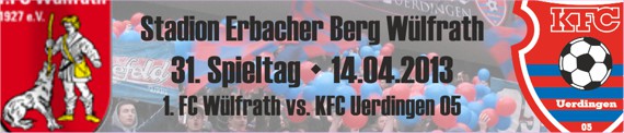Banner vom 31. Spieltag beim 1. FC Wülfrath