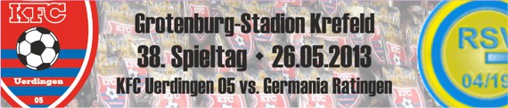 Banner vom 38. Spieltag gegen die Ratinger Spvg. Germania 04/19