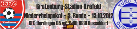 Banner des Niederhreinpokal-Achtelfinals gegen TuRU 1880 Düsseldorf