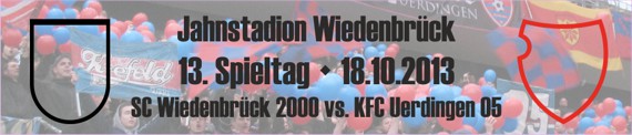 Banner des Spiels vom 13. Spieltag beim SC Wiedenbrück 2000