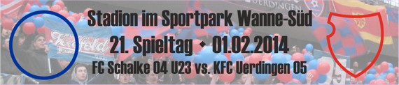 Banner des Spiels vom 21. Spieltag beim FC Schalke 04 U23