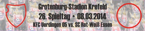 Banner des Spiels vom 26. Spieltag gegen Rot-Weiß Essen