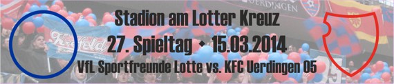 Banner des Spiels vom 27. Spieltag beim VfL Sportfreunde Lotte