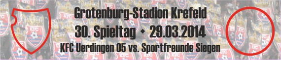 Banner vom 30. Spieltag gegen die Sportfreunde Siegen