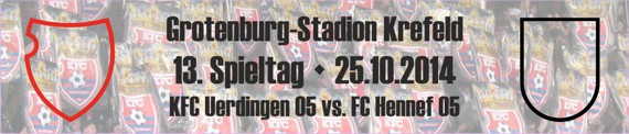 Banner des 13. Spieltags gegen den FC Hennef 05