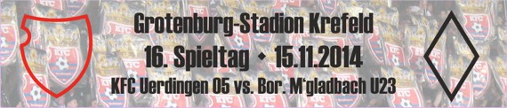 Banner des 15. Spieltags gegen die U23 von Borussia Mönchengladbach