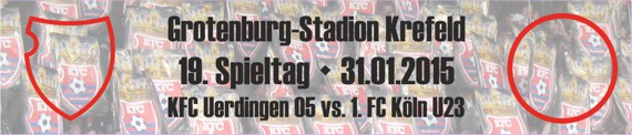 Banner des 19. Spieltags gegen die U23 vom 1. FC Köln