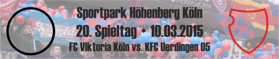 Banner des Nachholspiels vom 20. Spieltag beim FC Viktoria Köln