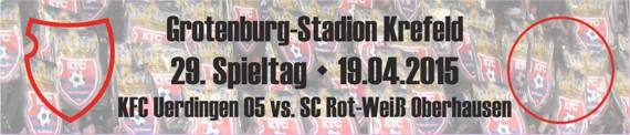 Banner des 29. Spieltags gegen Rot-Weiß Oberhausen