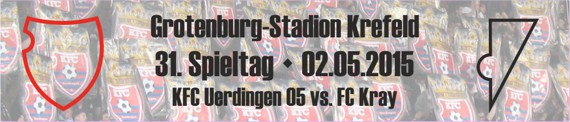 Banner des Spiels vom 31. Spieltag gegen den FC Kray