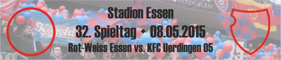 Banner des 32. Spieltags beim SC Rot-Weiss Essen