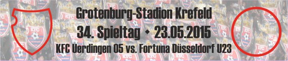 Banner des Spiels vom 34. Spieltag gegen die U23 von Fortuna Düsseldorf
