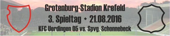 Banner des 3 Spieltags gegen die Spvg Schonnebeck