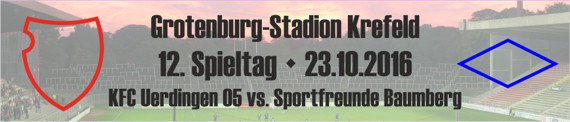 Banner des 12. Spieltags gegen die Sportfreunde Baumberg