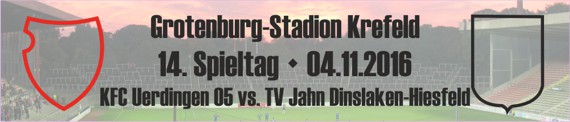 Banner des 14. Spieltags gegen TV Jahn Dinslaken-Hiesfeld