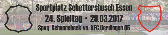 Banner vom 24. Spieltag bei der Spvg. Schonnebeck
