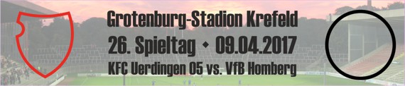 Banner vom 26. Spieltag gegen den VfB Homberg