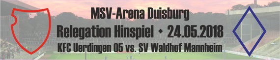 Banner des Relegations-Hinspiels gegen den SV Waldhof Mannheim