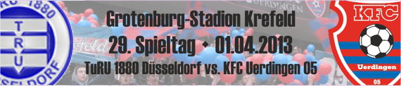 Banner des 29. Spieltags gegen TuRU 1880 Düsseldorf