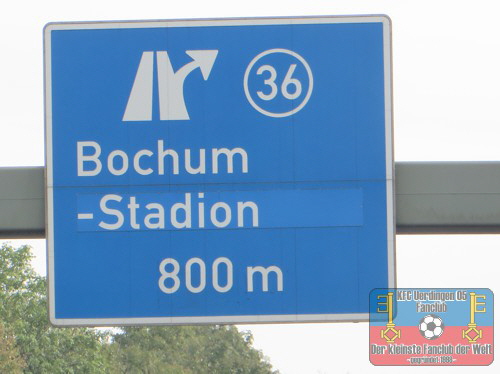 Autobahnschild Bochum-Stadion