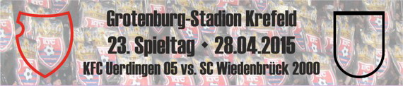 Banner des Nachholspiels vom 23. Spieltag gegen den SC Wiedenbrück 2000