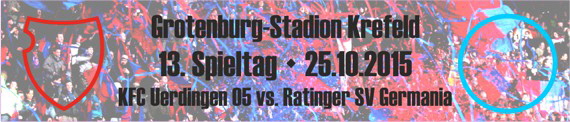 Banner des 13. Spieltags gegen die Ratinger Spv Germania 04/19