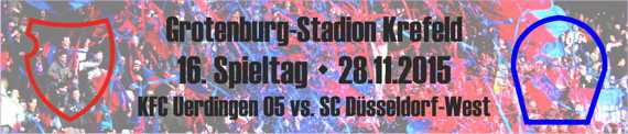 Banner des 16. Spieltags gegen den SC Düsseldorf-West