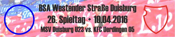 Banner des 26. Spieltags bei der U23 des MSV Duisburg