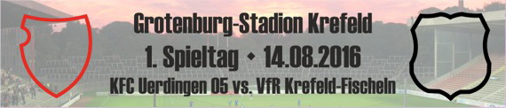 Banner des 1. Spieltags gegen den VfR Krefeld-Fischeln