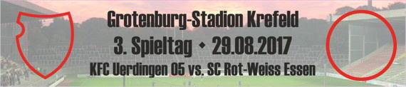 Banner des Nachholspiels vom 3. Spieltag gegen SC Rot-Weiss Essen