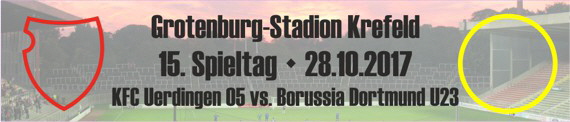 Banner des 15. Spieltags gegen die U23 von Borussia Dortmund