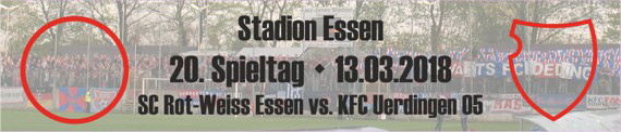Banner des Nachholspiels vom 20. Spieltag beim SC Rot-Weiss Essen