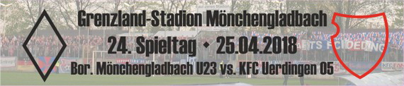 Banner des Nachholspiels vom 24. Spieltags bei der U23 von Borussia Mönchengladbach