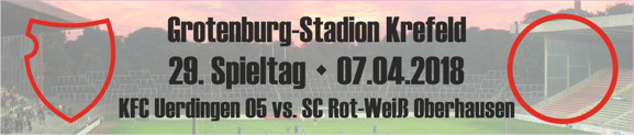 Banner des 29. Spieltags gegen den SC Rot-Weiß Oberhausen