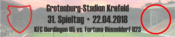 Banner des 31. Spieltags gegen die U23 von Fortuna Düsseldorf