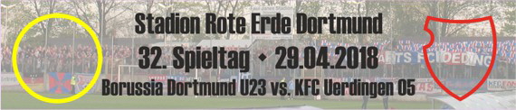 Banner des 32. Spieltags bei der U23 von Borussia Dortmund