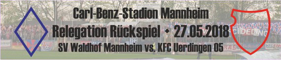 Banner des Relegations-Rückspiels beim SV Waldhof Mannheim