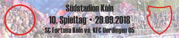 Banner vom 10. Spieltag beim SC Fortuna Köln