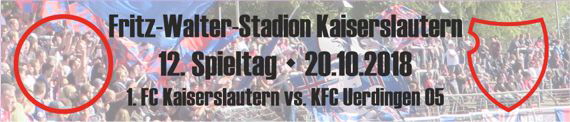 Banner vom 12. Spieltag beim 1. FC Kaiserslautern