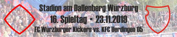 Banner vom 16. Spieltag beim FC Würzburger Kickers