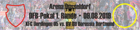 Banner vom DFB-Pokal-Spiel gegen Borussia Dortmund
